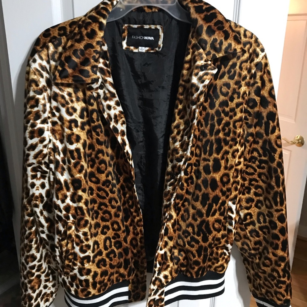 Fashion nova leopard print bomber jacket